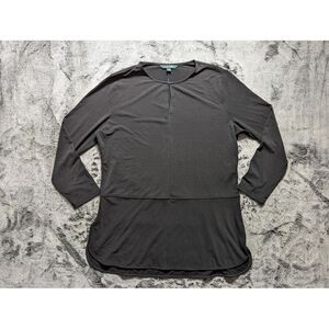 Lauren Ralph Lauren Long Sleeve Blouse Women's Size Large Black